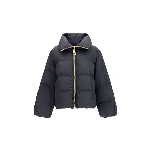 Balmain Puffer Jackets - Black Viscose Full-Length Jacket