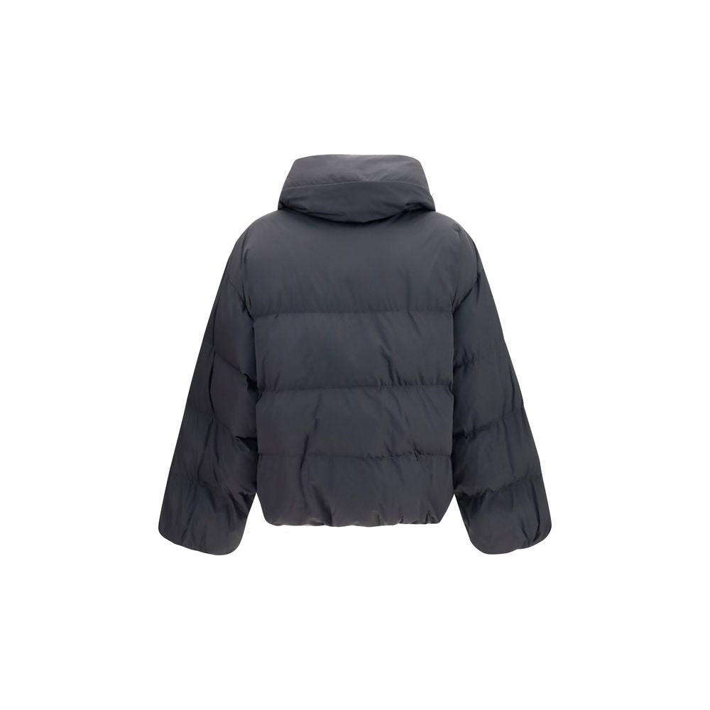 Balmain Puffer Jackets - Black Viscose Full-Length Jacket