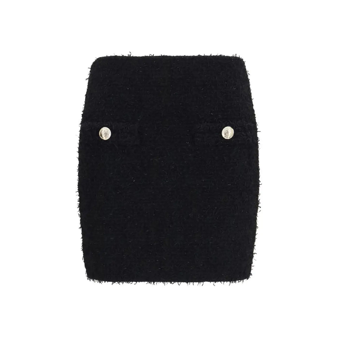 Balmain Black Viscose Mini Skirt