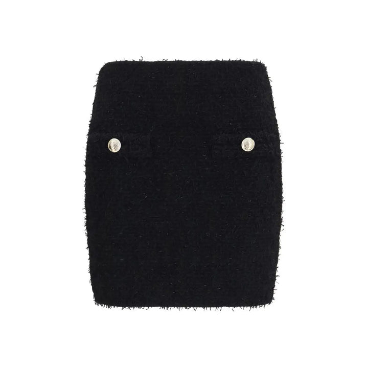 Balmain Black Viscose Mini Skirt