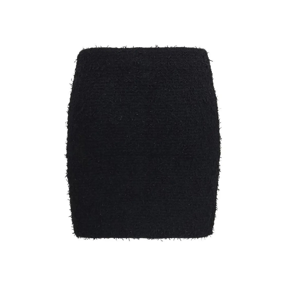 Balmain Black Viscose Mini Skirt