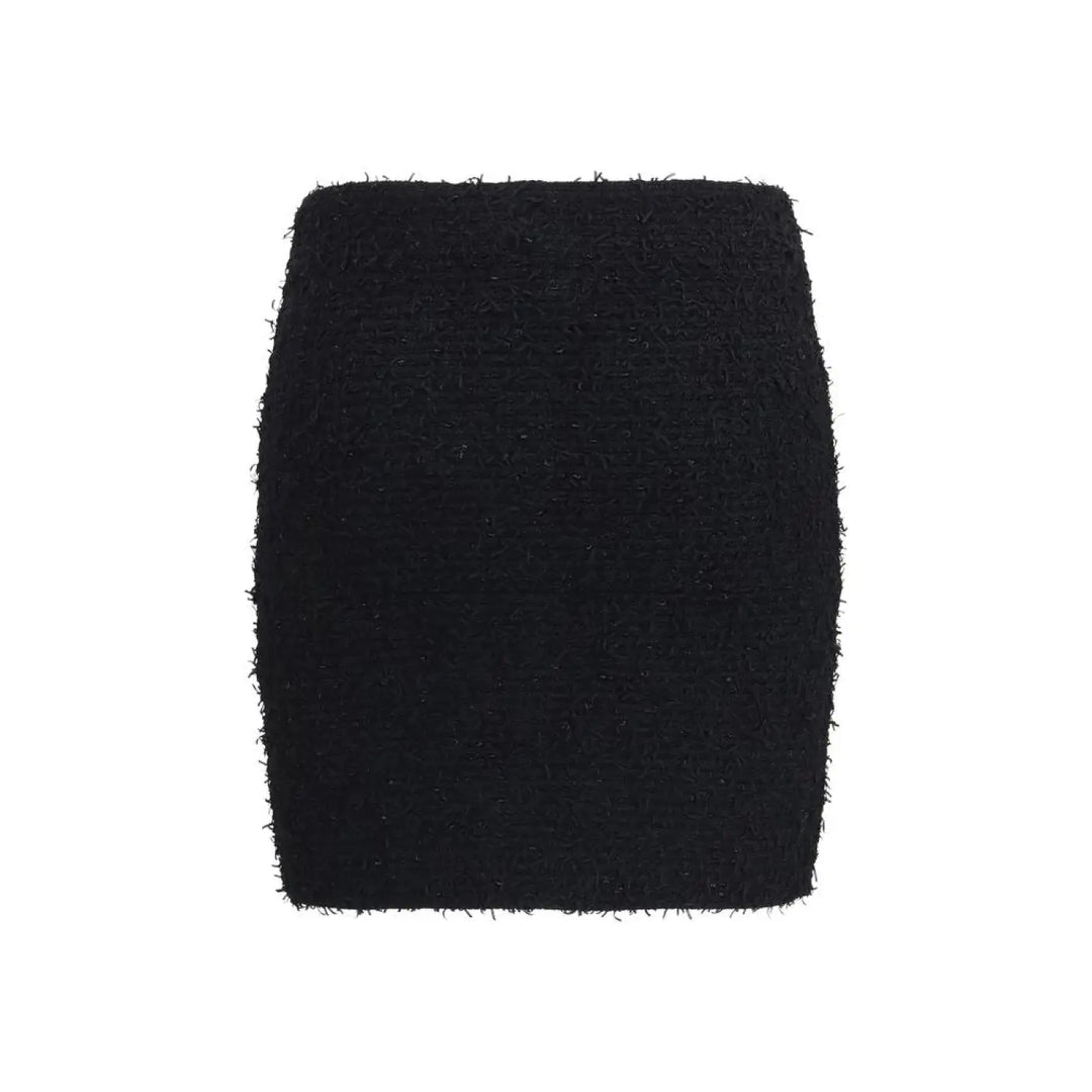 Balmain Black Viscose Mini Skirt