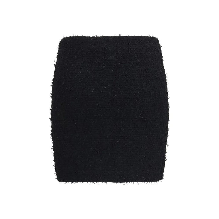 Balmain Black Viscose Mini Skirt