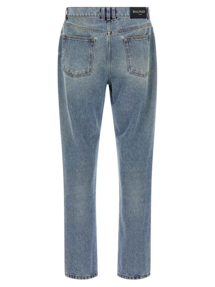 Balmain Blue Cotton Jeans Denim