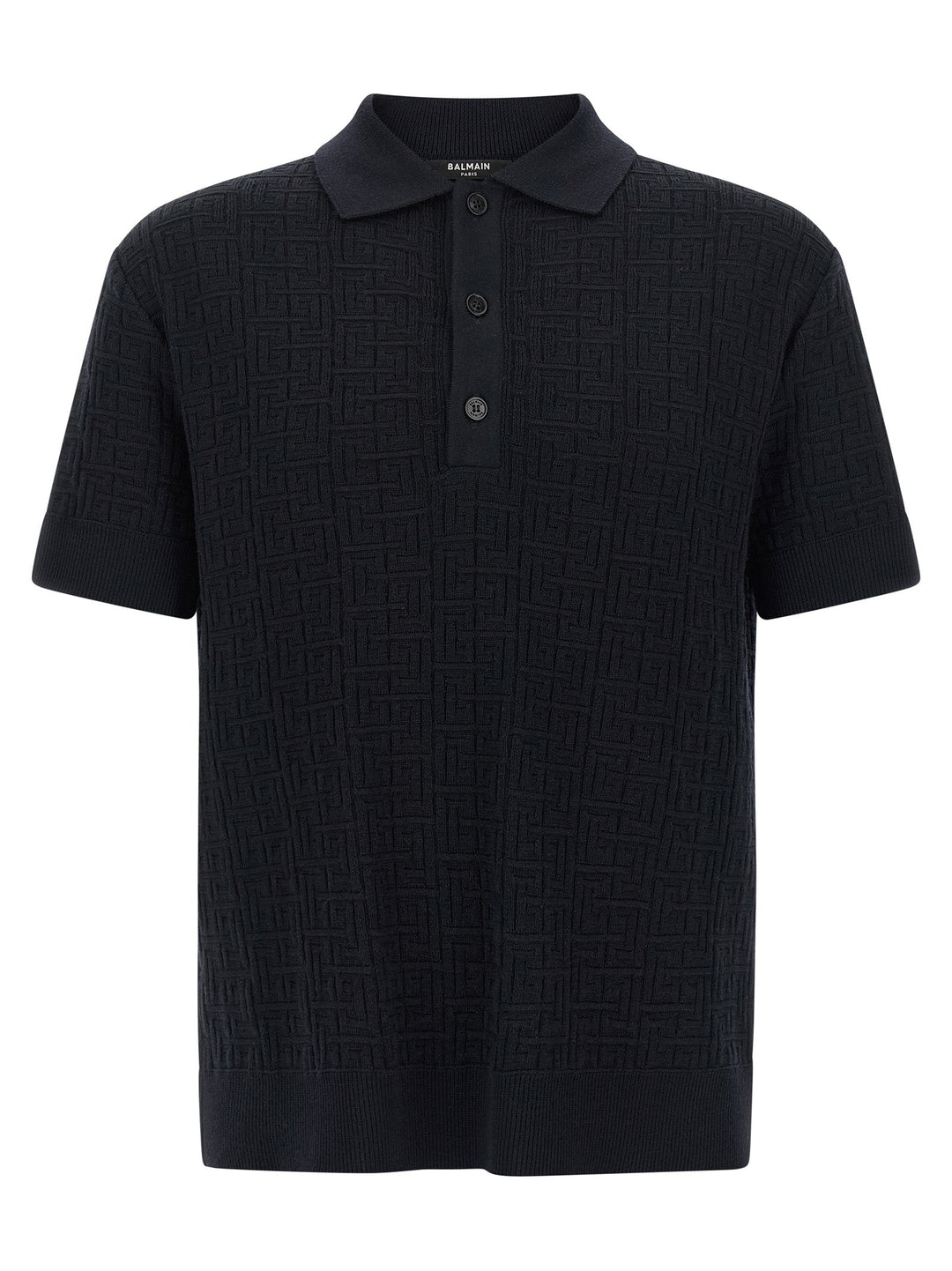 Balmain Blue Wool Polo Shirt