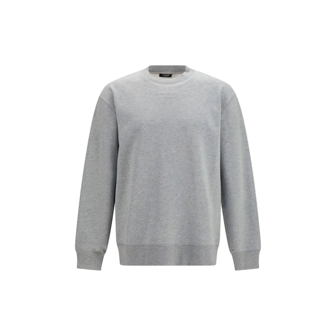 Balmain Gray Cotton Sweatshirt