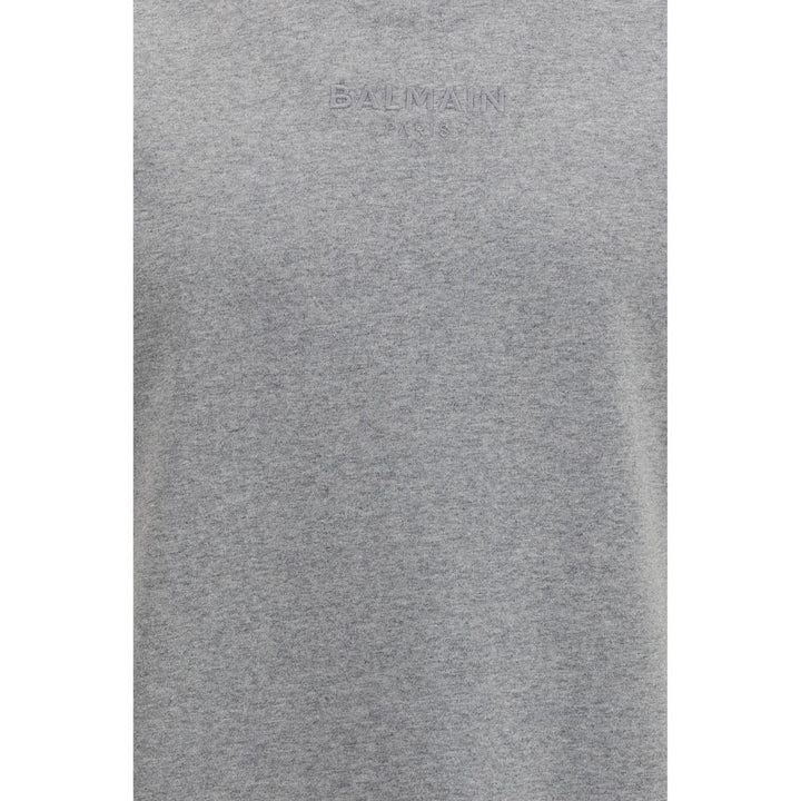 Balmain Gray Cotton T-shirt