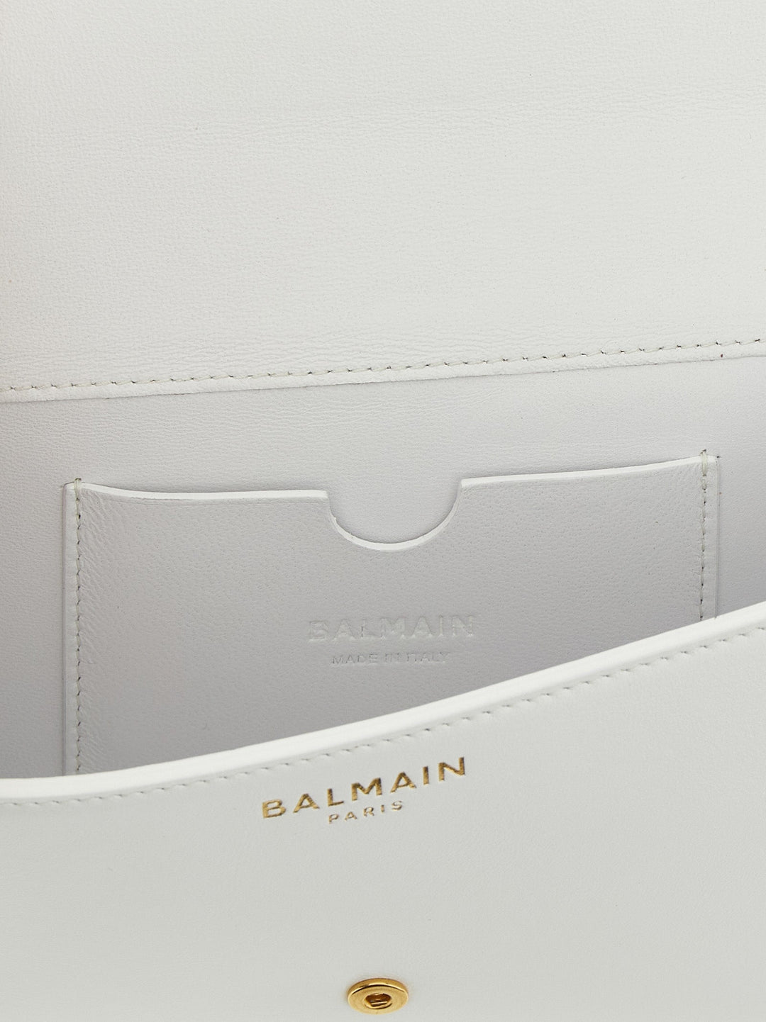 Balmain White Calfskin Cardholder