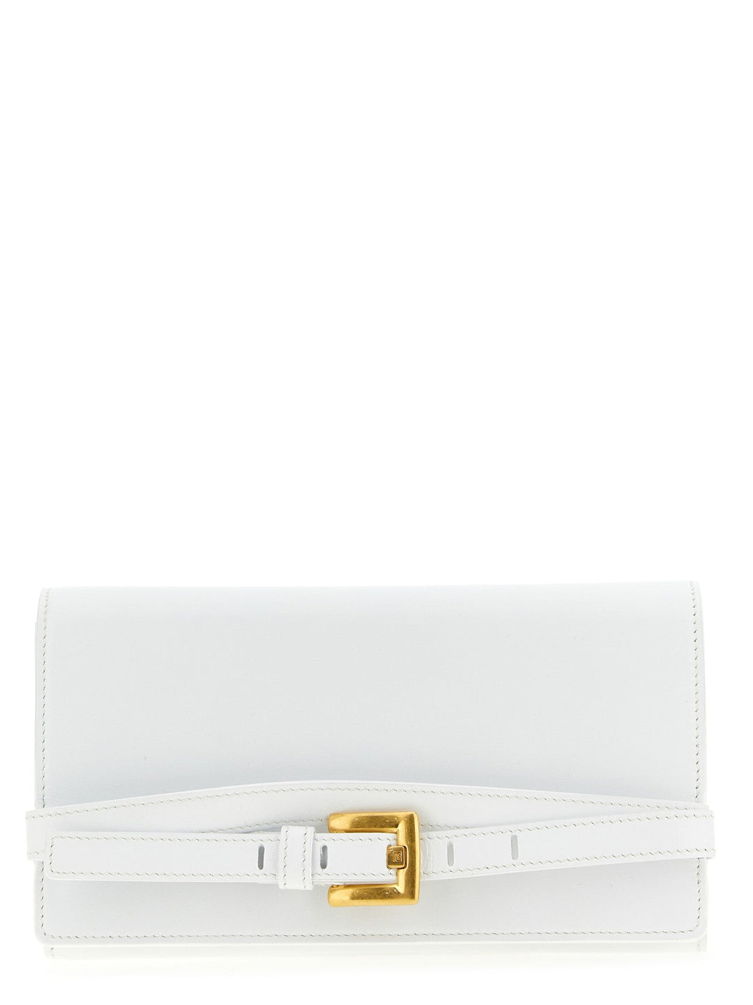 Balmain White Calfskin Cardholder