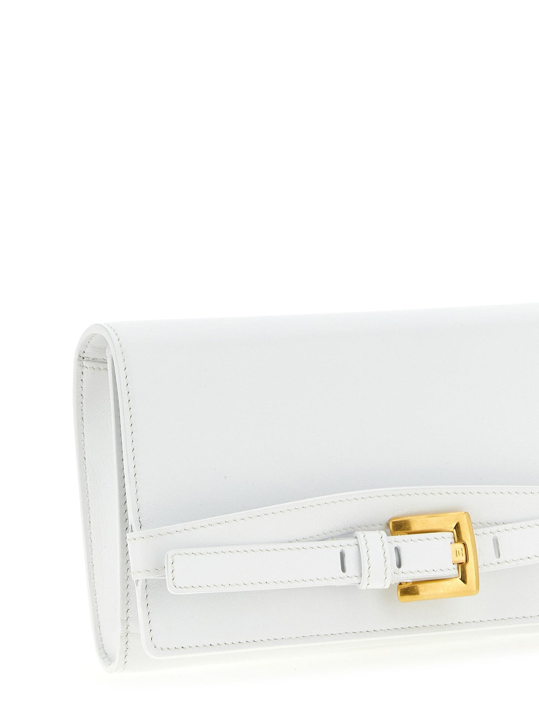 Balmain White Calfskin Cardholder