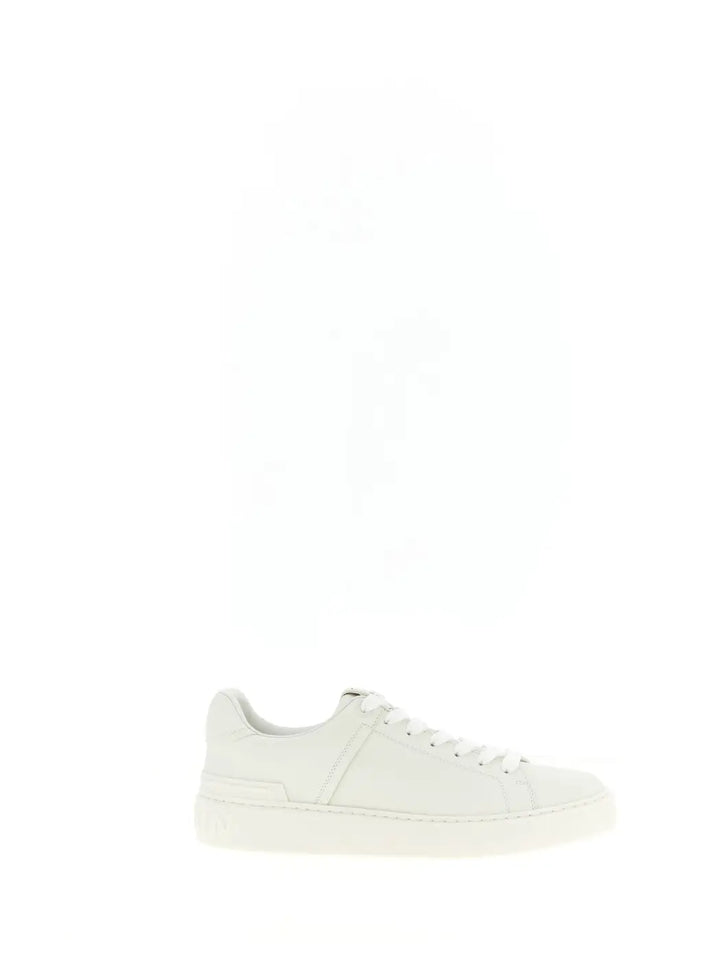 Balmain White Calfskin Sneakers