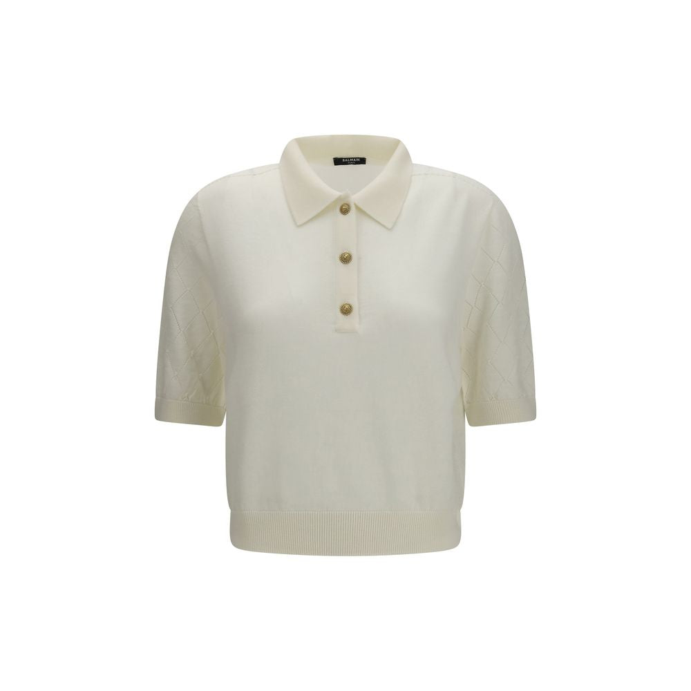 Balmain - White Wool Oves Aries Polo Shirt