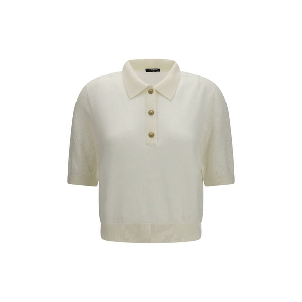 Balmain - White Wool Oves Aries Polo Shirt