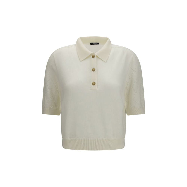 Balmain - White Wool Oves Aries Polo Shirt