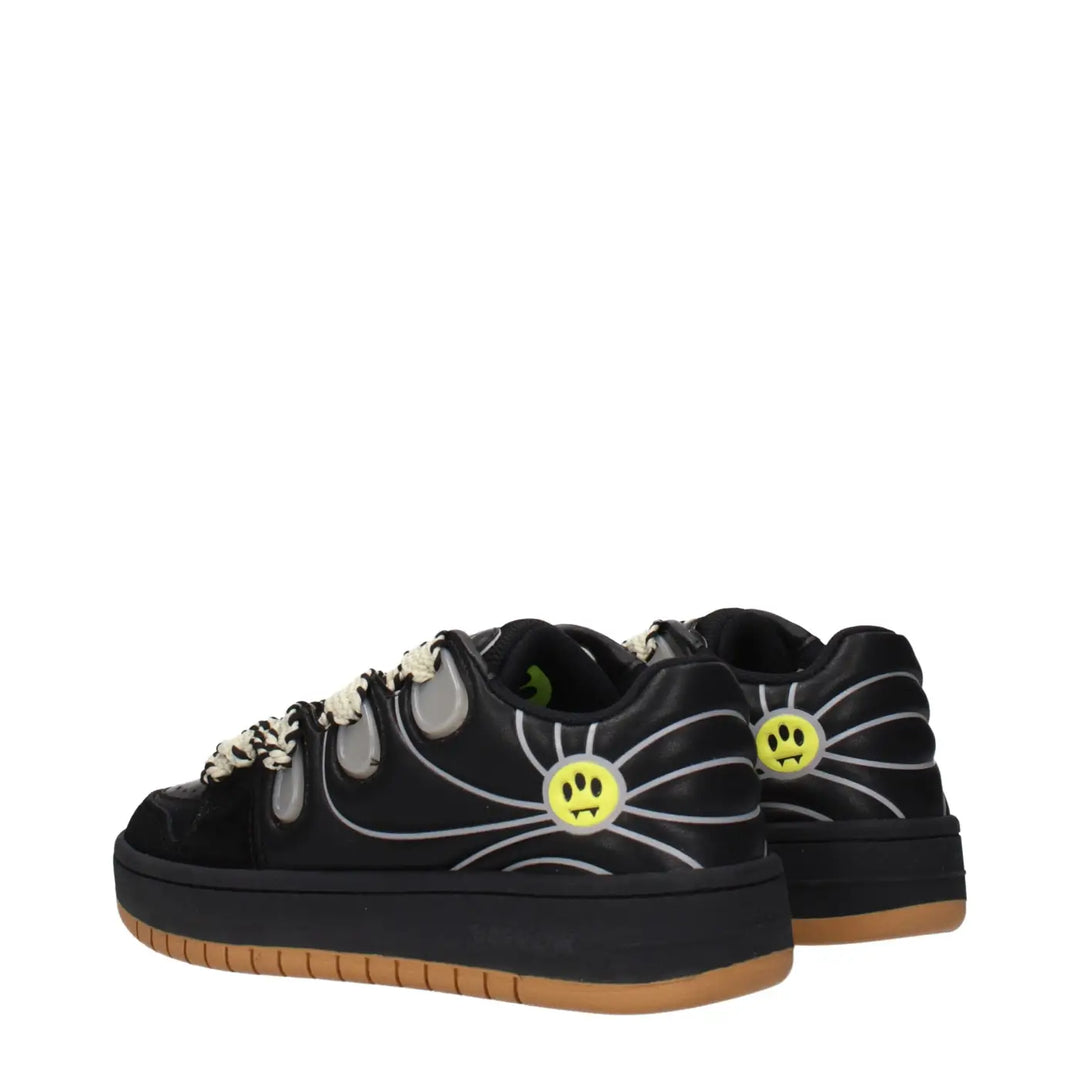 Barrow Black Leather Low Top Sneakers