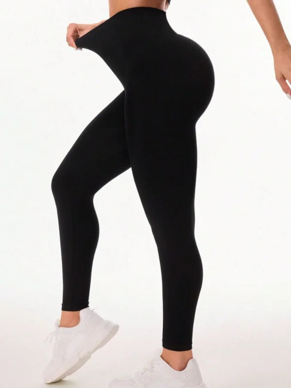 Pocketed Active Stretch Leggings Clothing bottoms Trendsi