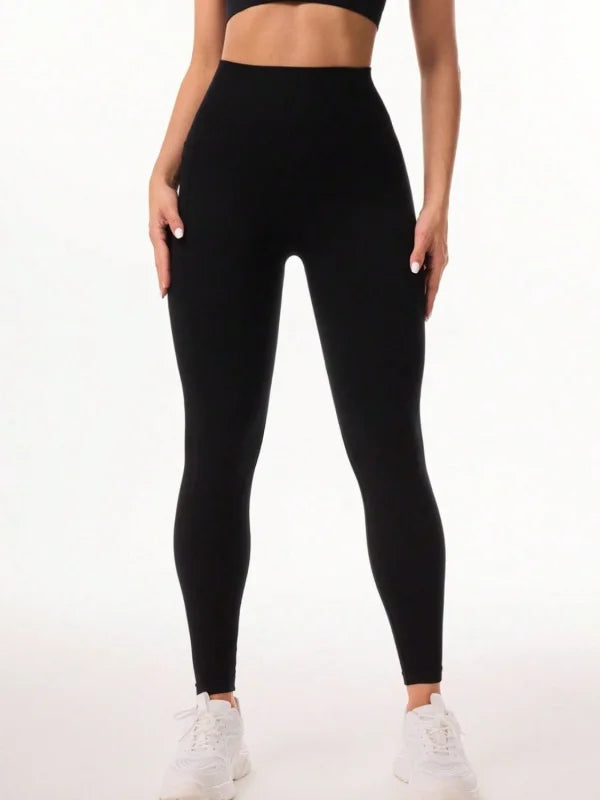 Pocketed Active Stretch Leggings Clothing bottoms Trendsi
