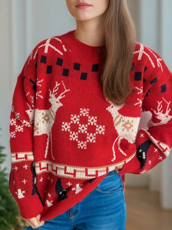 Cozy Stretch Long Sleeve Round Neck Sweater for Everyday Comfort Clothing Tops Trendsi