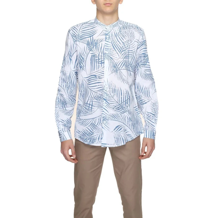 Antony Morato Blue Cotton Pattern Shirt
