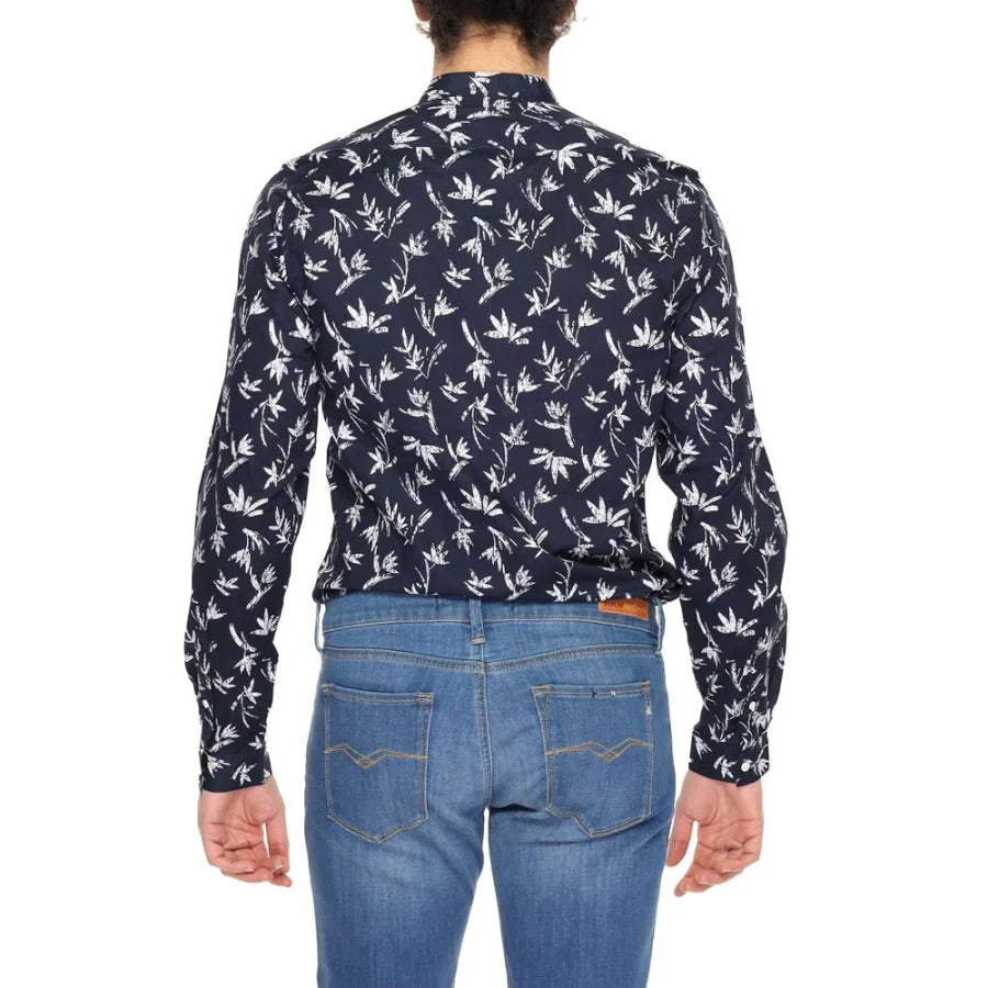 Antony Morato Blue Cotton Pattern Shirt