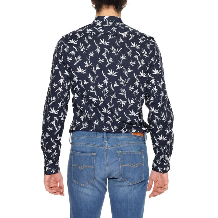 Antony Morato Blue Cotton Pattern Shirt