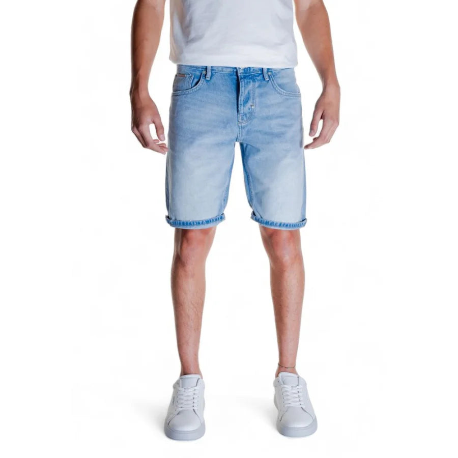Antony Morato Light Blue Cotton Bermuda Shorts