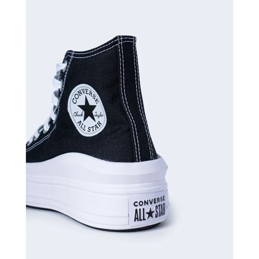 Converse Black Cotton Platform Sneakers