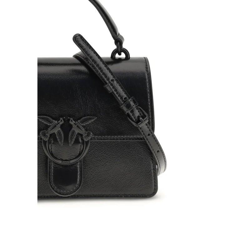 PINKO Black Goatskin Handbag