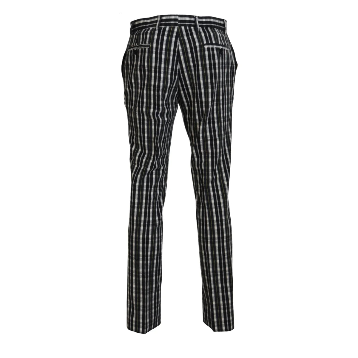 BENCIVENGA Black Checkered Cotton Casual Pants