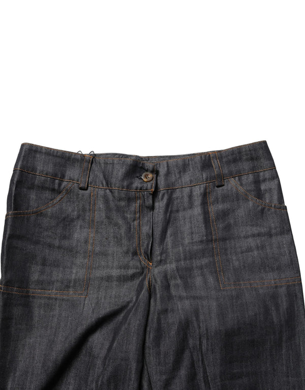 Bencivenga Black Cotton Mid Waist Skinny Denim Trouser Jeans