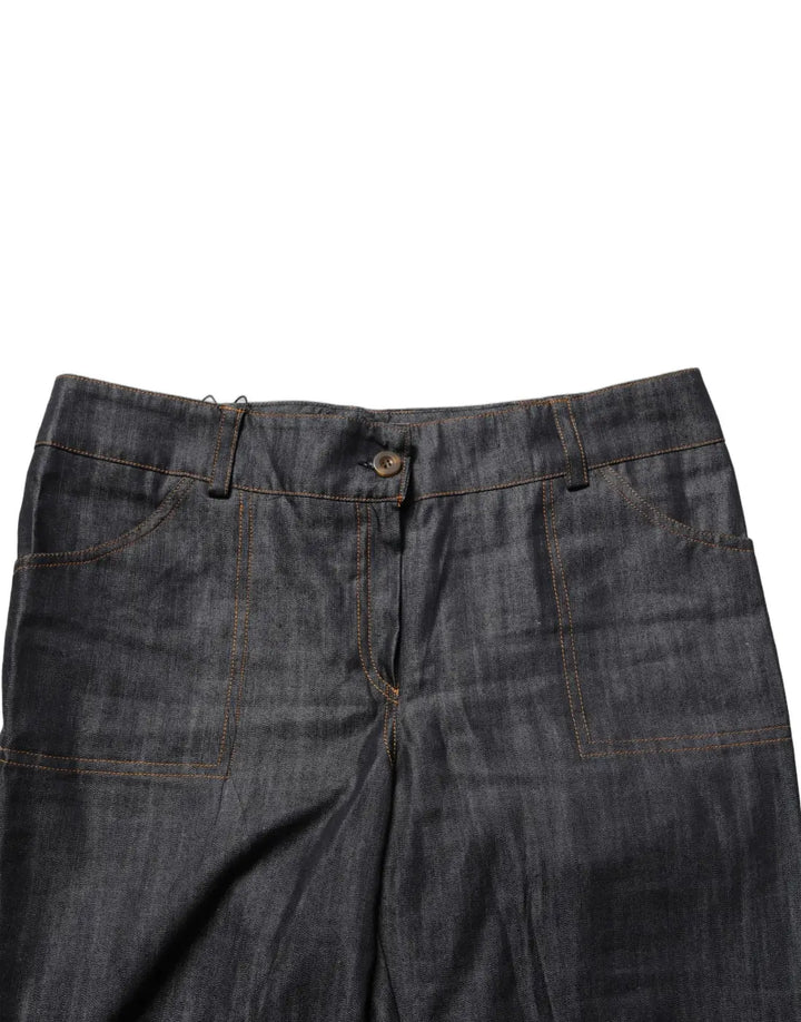 BENCIVENGA Black Cotton Mid Waist Skinny Denim Trouser Jeans