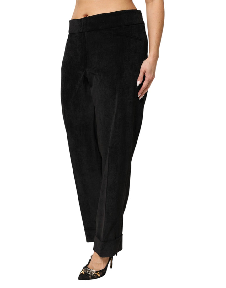 Bencivenga Black High Waist Straight Dress Trouser Pants