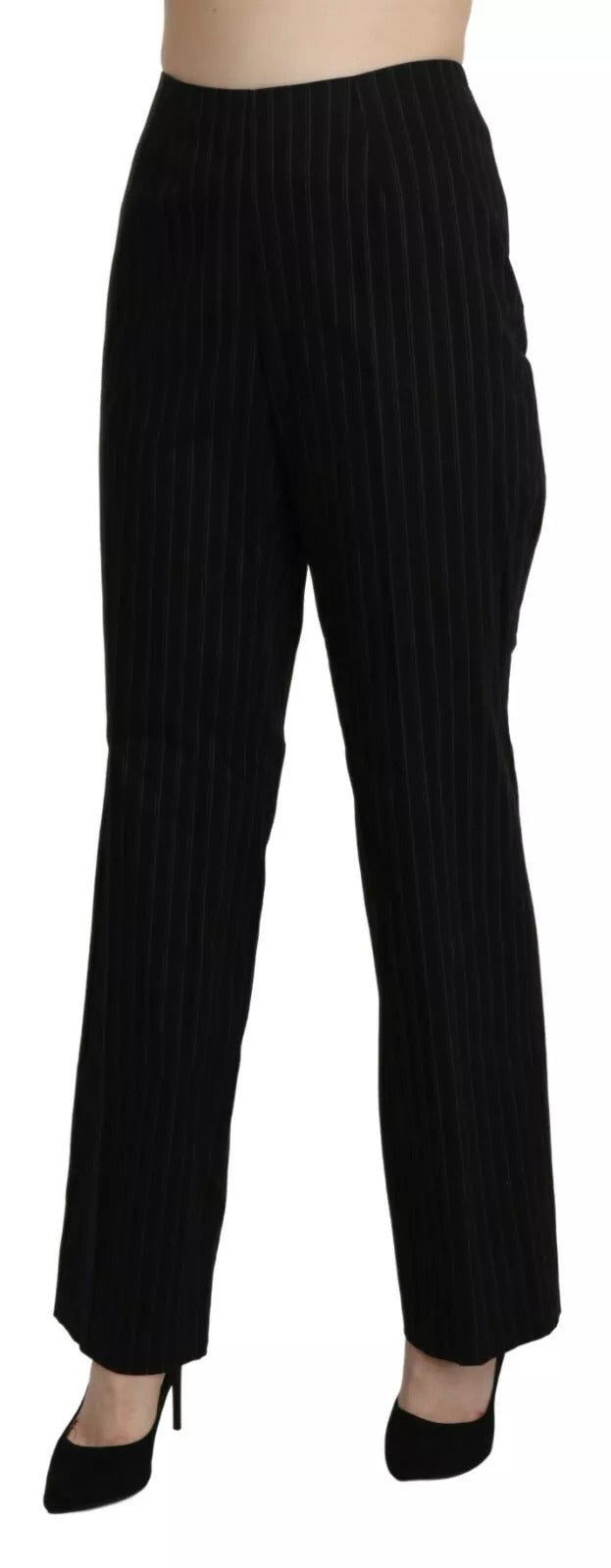 Bencivenga Black High Waist Straight Dress Trouser Pants
