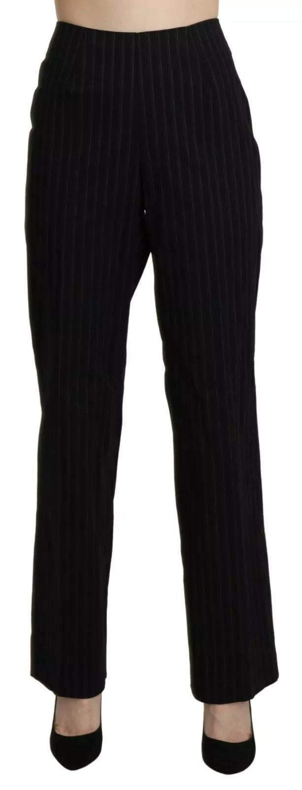 Bencivenga Black High Waist Straight Dress Trouser Pants