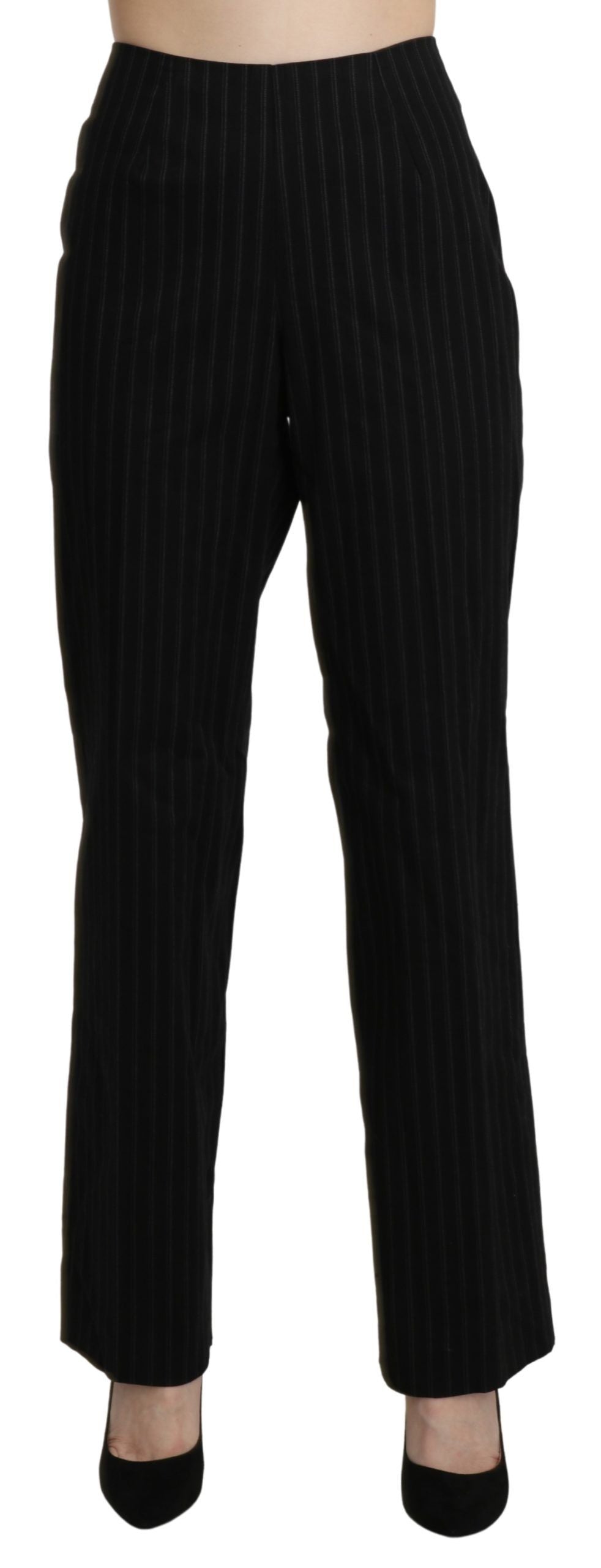 Bencivenga Black High Waist Straight Dress Trouser Pants