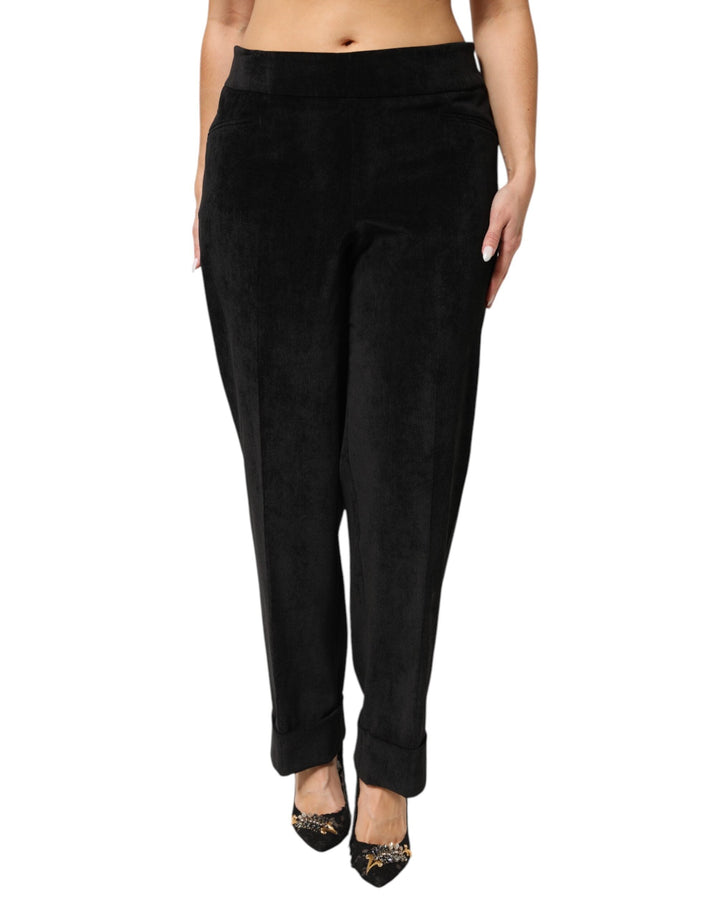Bencivenga Black High Waist Straight Dress Trouser Pants