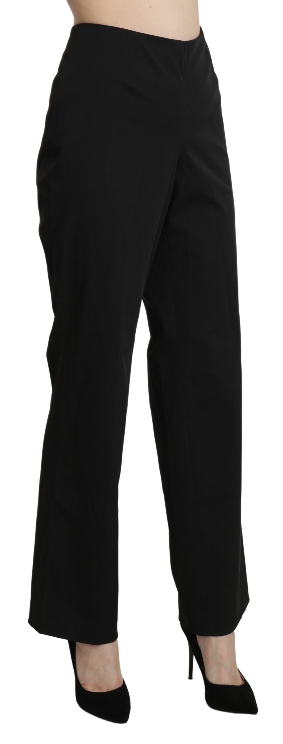 Bencivenga Black High Waist Straight Dress Trouser Pants