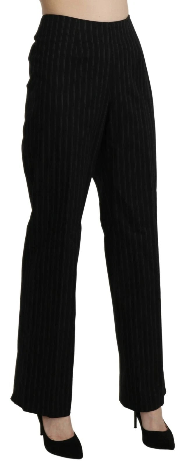 Bencivenga Black High Waist Straight Dress Trouser Pants