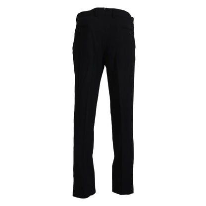 BENCIVENGA Black Straight Fit Men Formal Trousers Pants