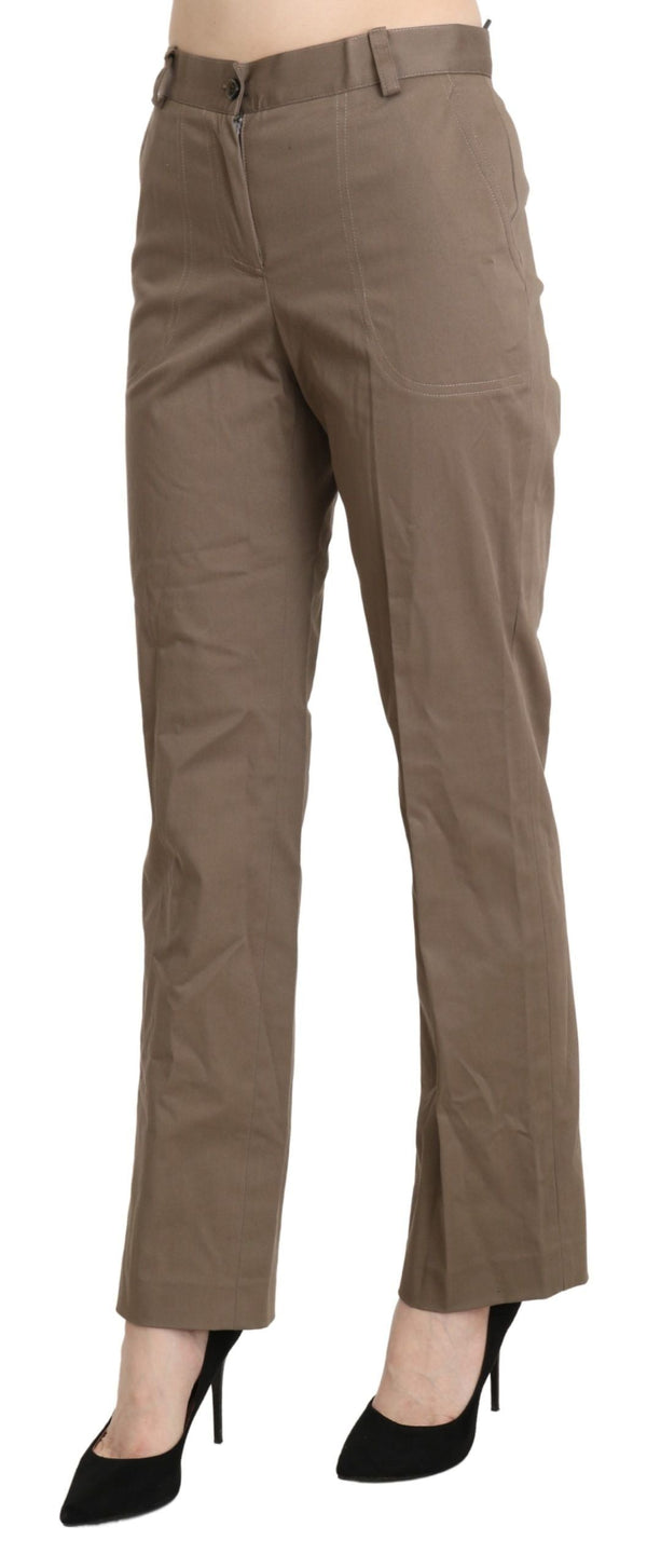 Bencivenga Brown High Waist Straight Dress Trouser Pants