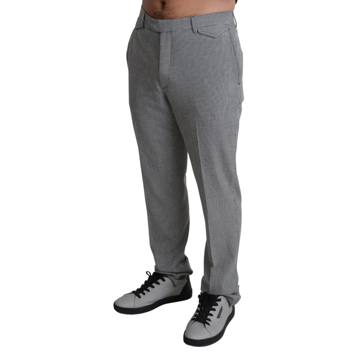 Bencivenga Gray Checkered Dress Pants Sleek Tailored Fit BENCIVENGA