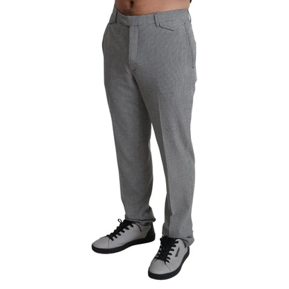 Bencivenga Gray Checkered Dress Pants Sleek Tailored Fit BENCIVENGA
