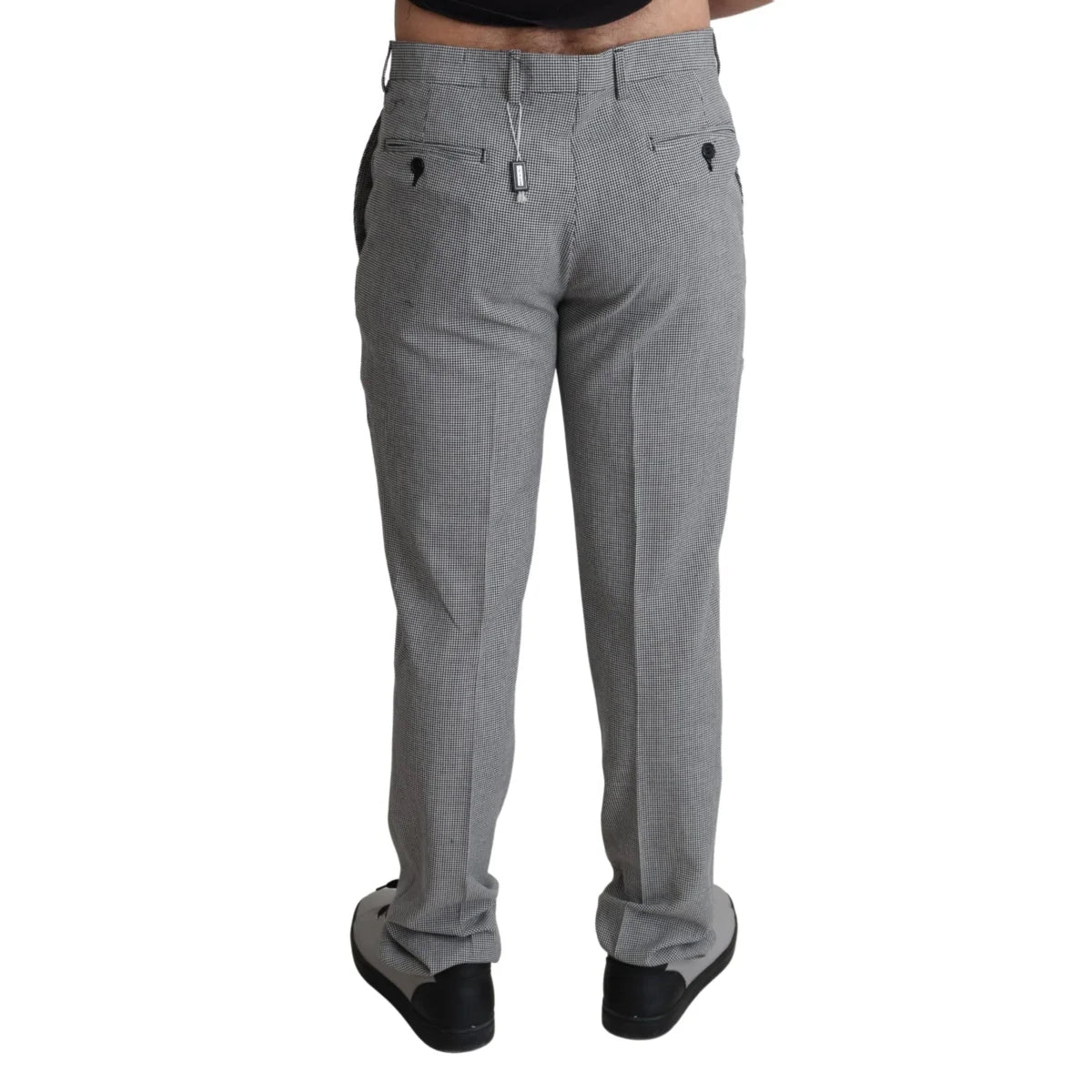 Bencivenga Gray Checkered Dress Pants Sleek Tailored Fit BENCIVENGA