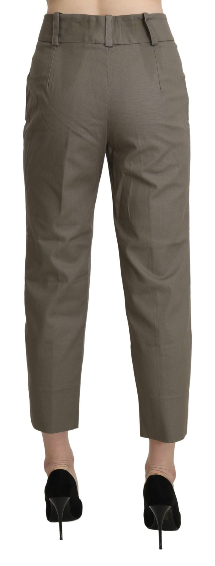 Bencivenga Gray High Waist Cropped Dress Trouser Pants