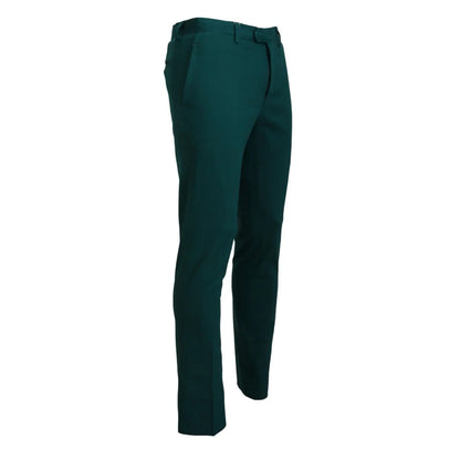 BENCIVENGA Green Straight Fit Men Formal Trousers Pants