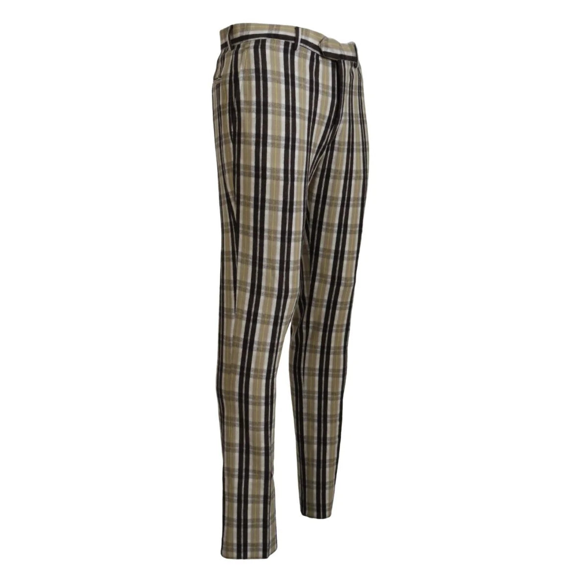 BENCIVENGA Multicolor Checkered Cotton Straight Fit Men Pants