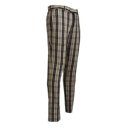 BENCIVENGA Multicolor Checkered Cotton Straight Fit Men Pants
