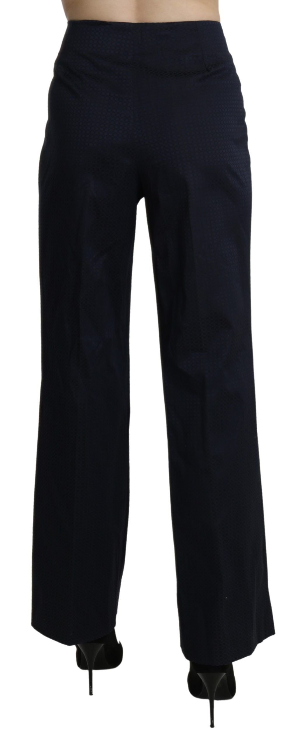 Bencivenga Navy Blue High Waist Straight Dress Trouser Pants