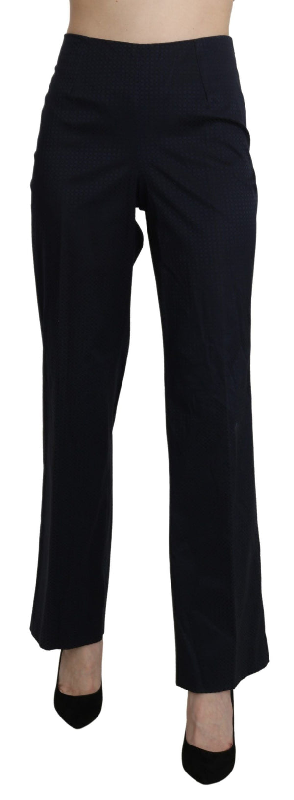 Bencivenga Navy Blue High Waist Straight Dress Trouser Pants