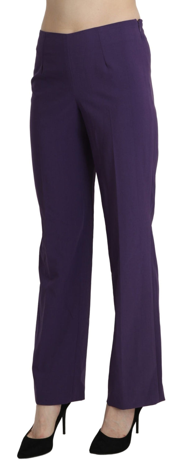 Bencivenga Purple High Waist Straight Dress Trouser Pants